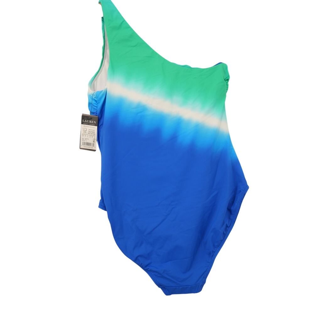 NEW Ralph Lauren Women's 12 Cabana Ombre One Shoulder One-Piece Swim Suit - Picture 4 of 10